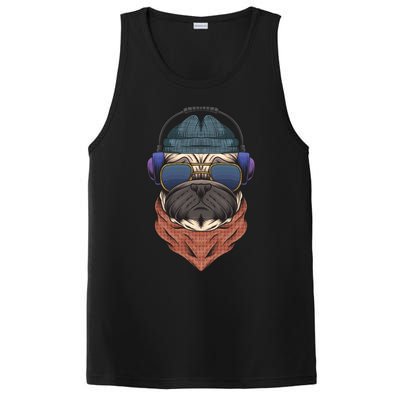 Cool Hipster Pug Dog I Love Pugs Pug Mom Gift PosiCharge Competitor Tank