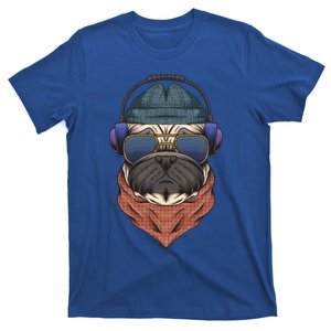 Cool Hipster Pug Dog I Love Pugs Pug Mom Gift T-Shirt