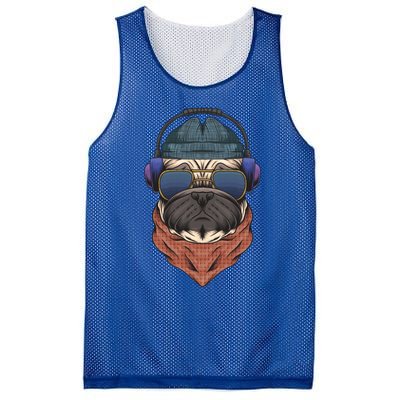 Cool Hipster Pug Dog I Love Pugs Pug Mom Gift Mesh Reversible Basketball Jersey Tank