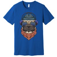 Cool Hipster Pug Dog I Love Pugs Pug Mom Gift Premium T-Shirt