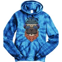 Cool Hipster Pug Dog I Love Pugs Pug Mom Gift Tie Dye Hoodie