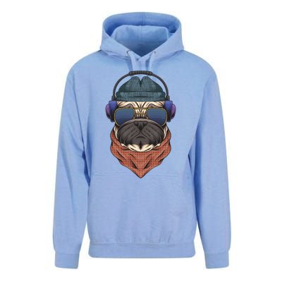 Cool Hipster Pug Dog I Love Pugs Pug Mom Gift Unisex Surf Hoodie