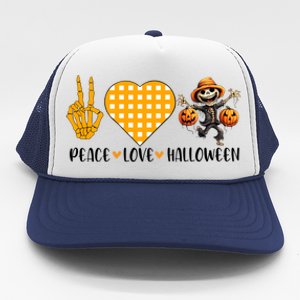 Cute Halloween Peace Love And Gnome Fall Gift Trucker Hat