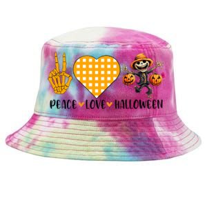 Cute Halloween Peace Love And Gnome Fall Gift Tie-Dyed Bucket Hat