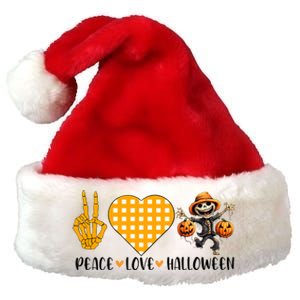 Cute Halloween Peace Love And Gnome Fall Gift Premium Christmas Santa Hat