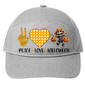 Cute Halloween Peace Love And Gnome Fall Gift 7-Panel Snapback Hat