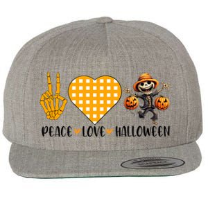 Cute Halloween Peace Love And Gnome Fall Gift Wool Snapback Cap