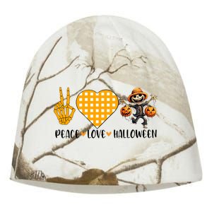 Cute Halloween Peace Love And Gnome Fall Gift Kati - Camo Knit Beanie