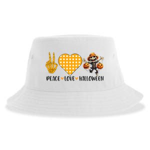 Cute Halloween Peace Love And Gnome Fall Gift Sustainable Bucket Hat