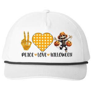 Cute Halloween Peace Love And Gnome Fall Gift Snapback Five-Panel Rope Hat