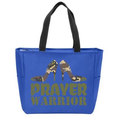 Camo Heels Prayer Warrior Faith God Jesus Christian Cute Gift Zip Tote Bag