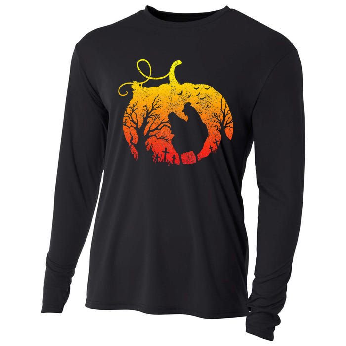 Chicken Halloween Pumpkin Funny Poultry Farmer Chicken Cooling Performance Long Sleeve Crew