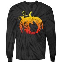 Chicken Halloween Pumpkin Funny Poultry Farmer Chicken Tie-Dye Long Sleeve Shirt