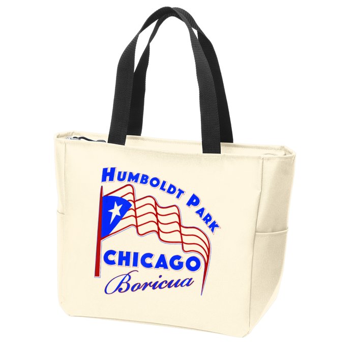 Chicago Humboldt Park Neighborhood Design Puerto Rican Zip Tote Bag