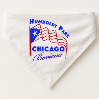 Chicago Humboldt Park Neighborhood Design Puerto Rican USA-Made Doggie Bandana