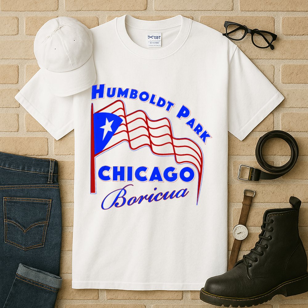 Chicago Humboldt Park Neighborhood Design Puerto Rican Tall T-Shirt
