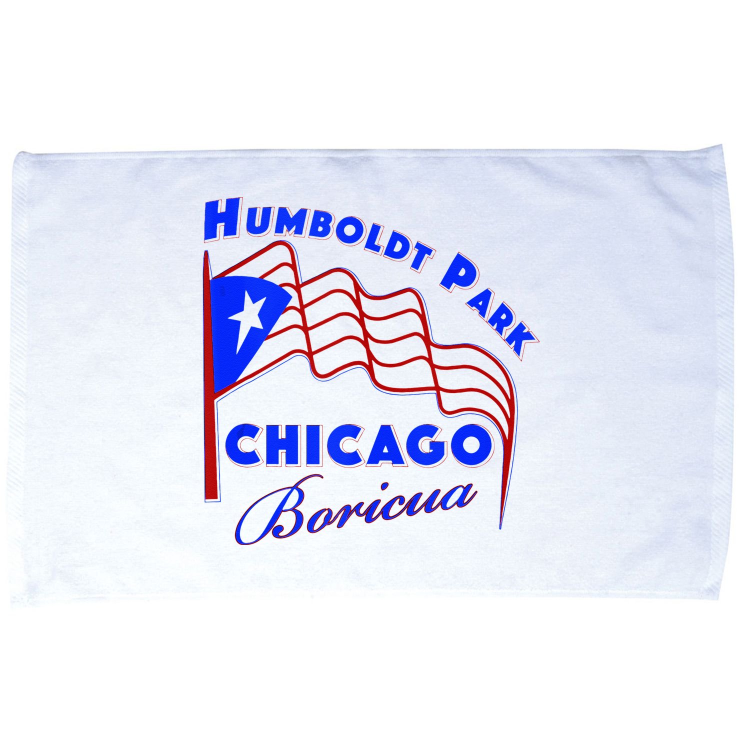 Chicago Humboldt Park Neighborhood Design Puerto Rican Microfiber Hand Towel