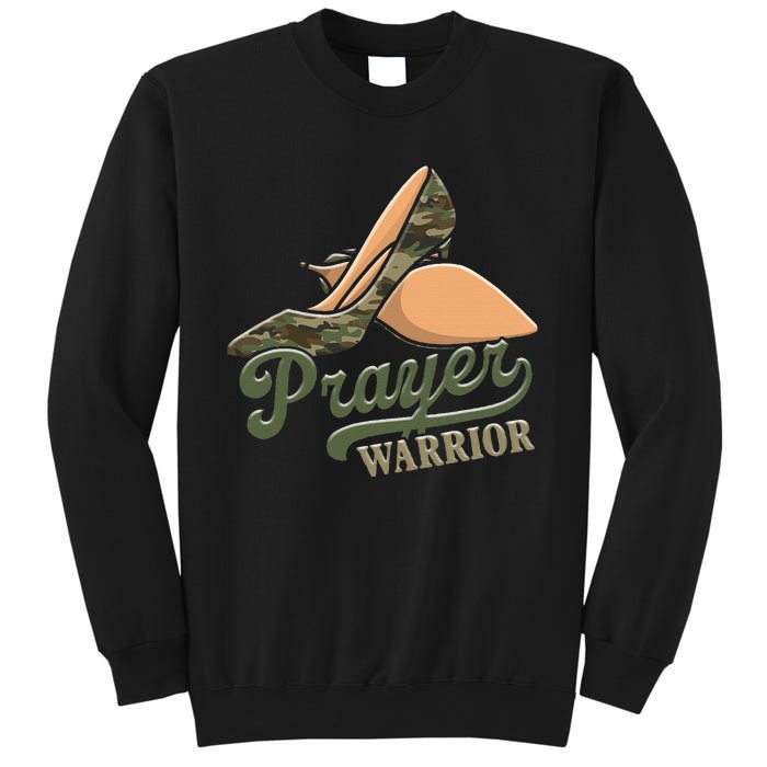 Camo Heels Prayer Warrior Faith God Jesus Christian Sweatshirt