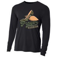 Camo Heels Prayer Warrior Faith God Jesus Christian Cooling Performance Long Sleeve Crew