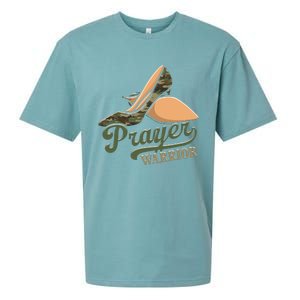 Camo Heels Prayer Warrior Faith God Jesus Christian Sueded Cloud Jersey T-Shirt