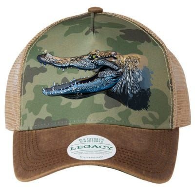 Crocodile Head Portrait From A Splash Legacy Tie Dye Trucker Hat