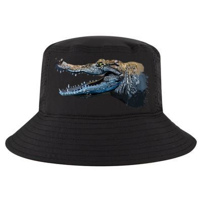 Crocodile Head Portrait From A Splash Cool Comfort Performance Bucket Hat