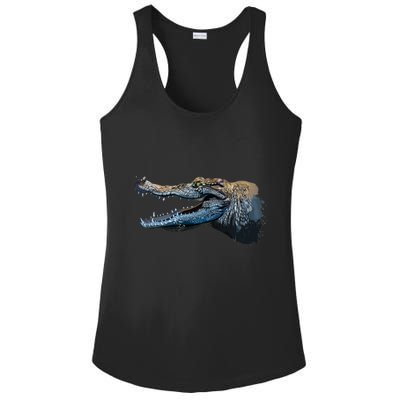 Crocodile Head Portrait From A Splash Ladies PosiCharge Competitor Racerback Tank