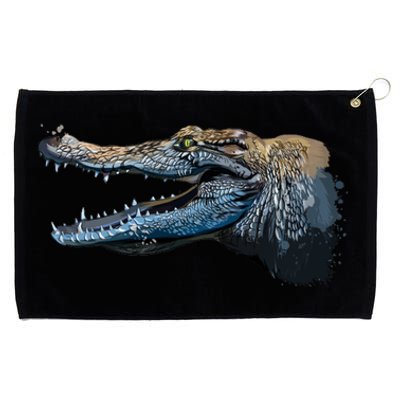 Crocodile Head Portrait From A Splash Grommeted Golf Towel