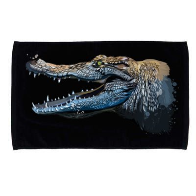 Crocodile Head Portrait From A Splash Microfiber Hand Towel