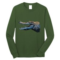 Crocodile Head Portrait From A Splash Long Sleeve Shirt