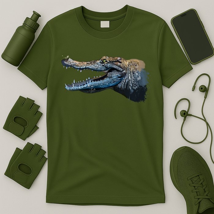Crocodile Head Portrait From A Splash T-Shirt