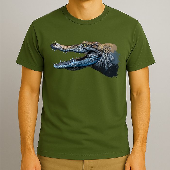 Crocodile Head Portrait From A Splash T-Shirt