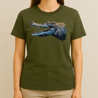 Crocodile Head Portrait From A Splash T-Shirt