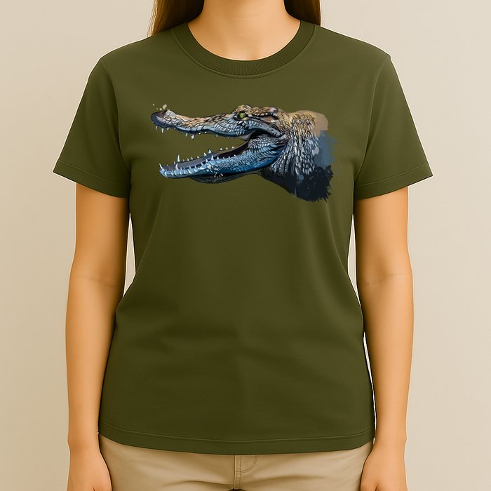 Crocodile Head Portrait From A Splash T-Shirt