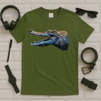 Crocodile Head Portrait From A Splash T-Shirt