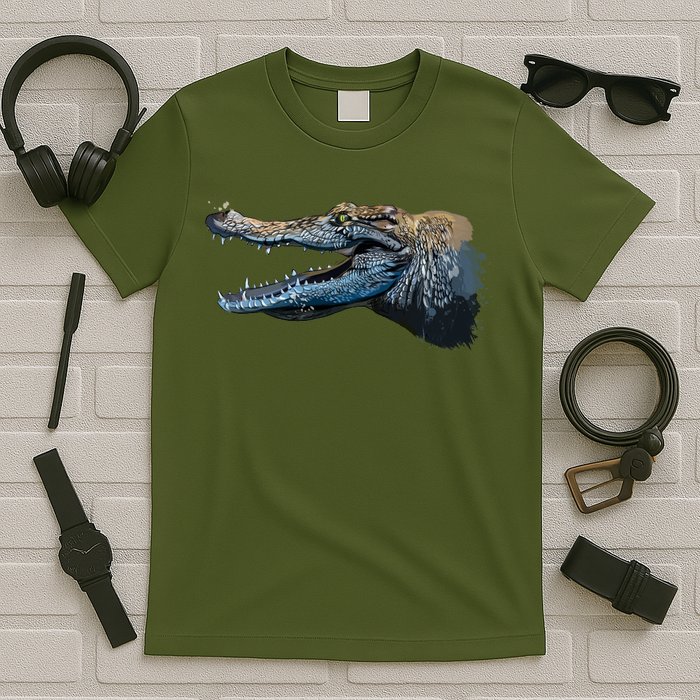 Crocodile Head Portrait From A Splash T-Shirt