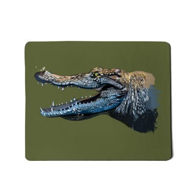 Crocodile Head Portrait From A Splash Mousepad