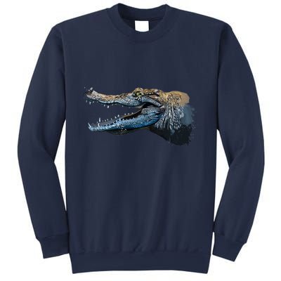 Crocodile Head Portrait From A Splash Sweatshirt