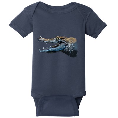 Crocodile Head Portrait From A Splash Baby Bodysuit