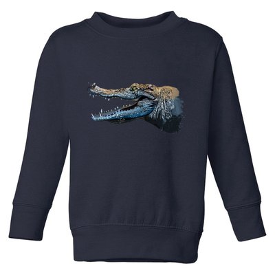 Crocodile Head Portrait From A Splash Toddler Sweatshirt