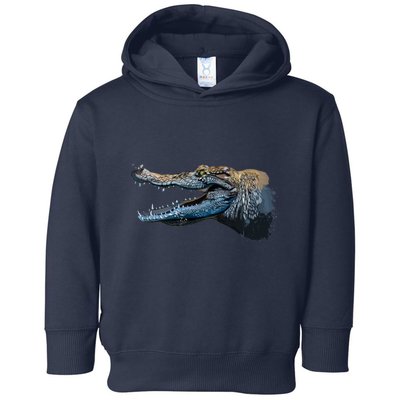 Crocodile Head Portrait From A Splash Toddler Hoodie