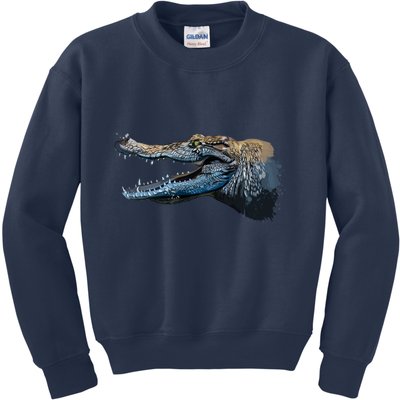 Crocodile Head Portrait From A Splash Kids Sweatshirt