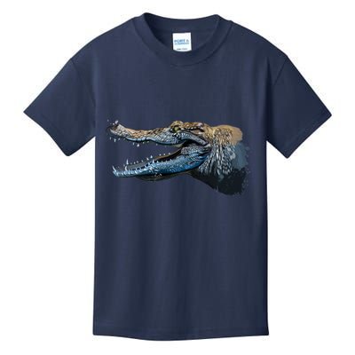 Crocodile Head Portrait From A Splash Kids T-Shirt