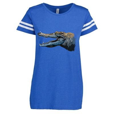 Crocodile Head Portrait From A Splash Enza Ladies Jersey Football T-Shirt