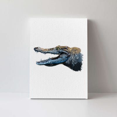 Crocodile Head Portrait From A Splash Canvas