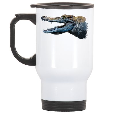 Crocodile Head Portrait From A Splash Stainless Steel Travel Mug