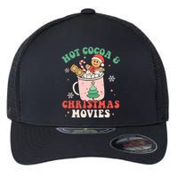 Cozy Holiday Pajama Set with Hot Cocoa and Christmas Movies Flexfit Unipanel Trucker Cap