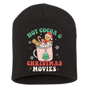 Cozy Holiday Pajama Set with Hot Cocoa and Christmas Movies Short Acrylic Beanie