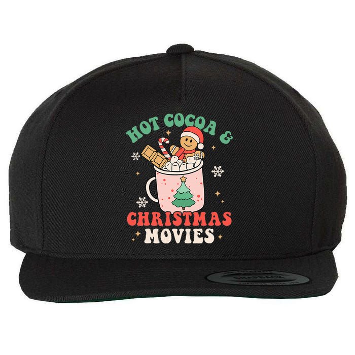 Cozy Holiday Pajama Set with Hot Cocoa and Christmas Movies Wool Snapback Cap