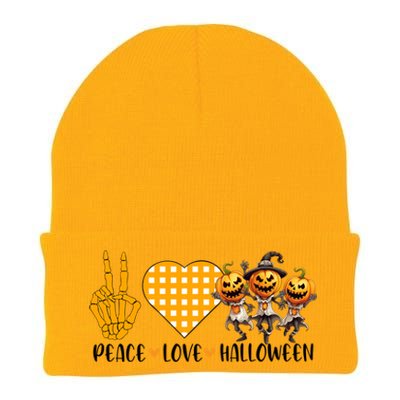 Cute Halloween Peace Love And Gnome Fall Great Gift Knit Cap Winter Beanie